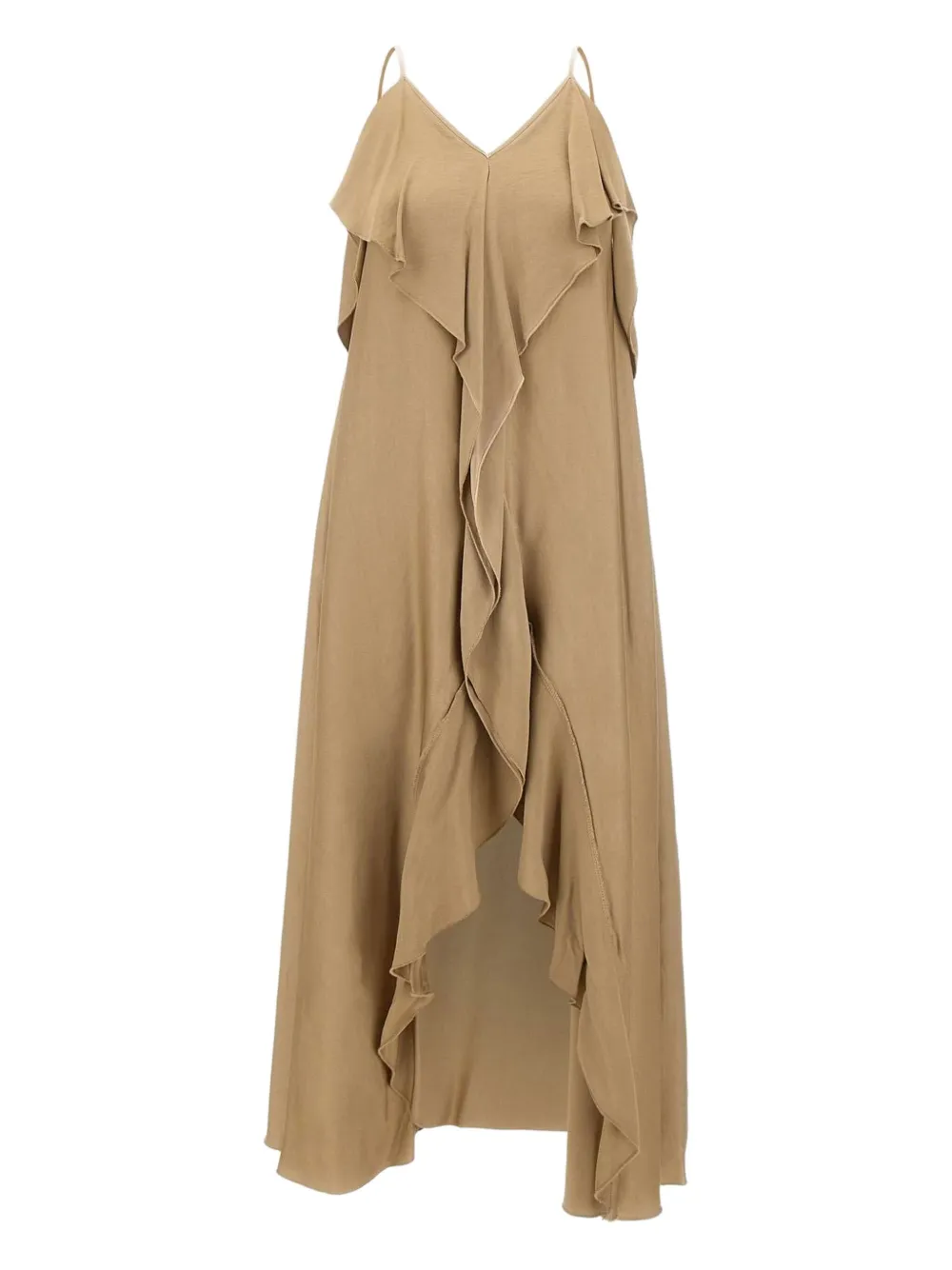 ruffle-detail V-neck dress