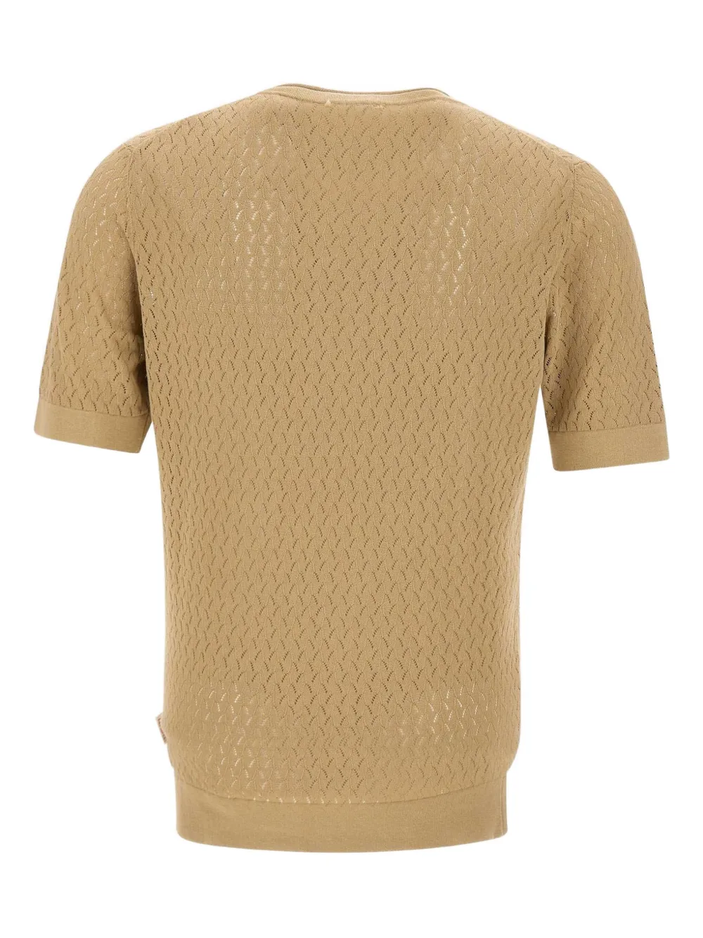 BOB Gebreid T-shirt met textuur - Beige
