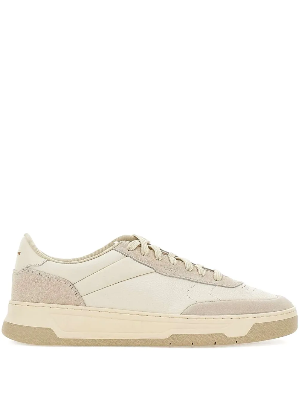BOSS leather suede sneakers White