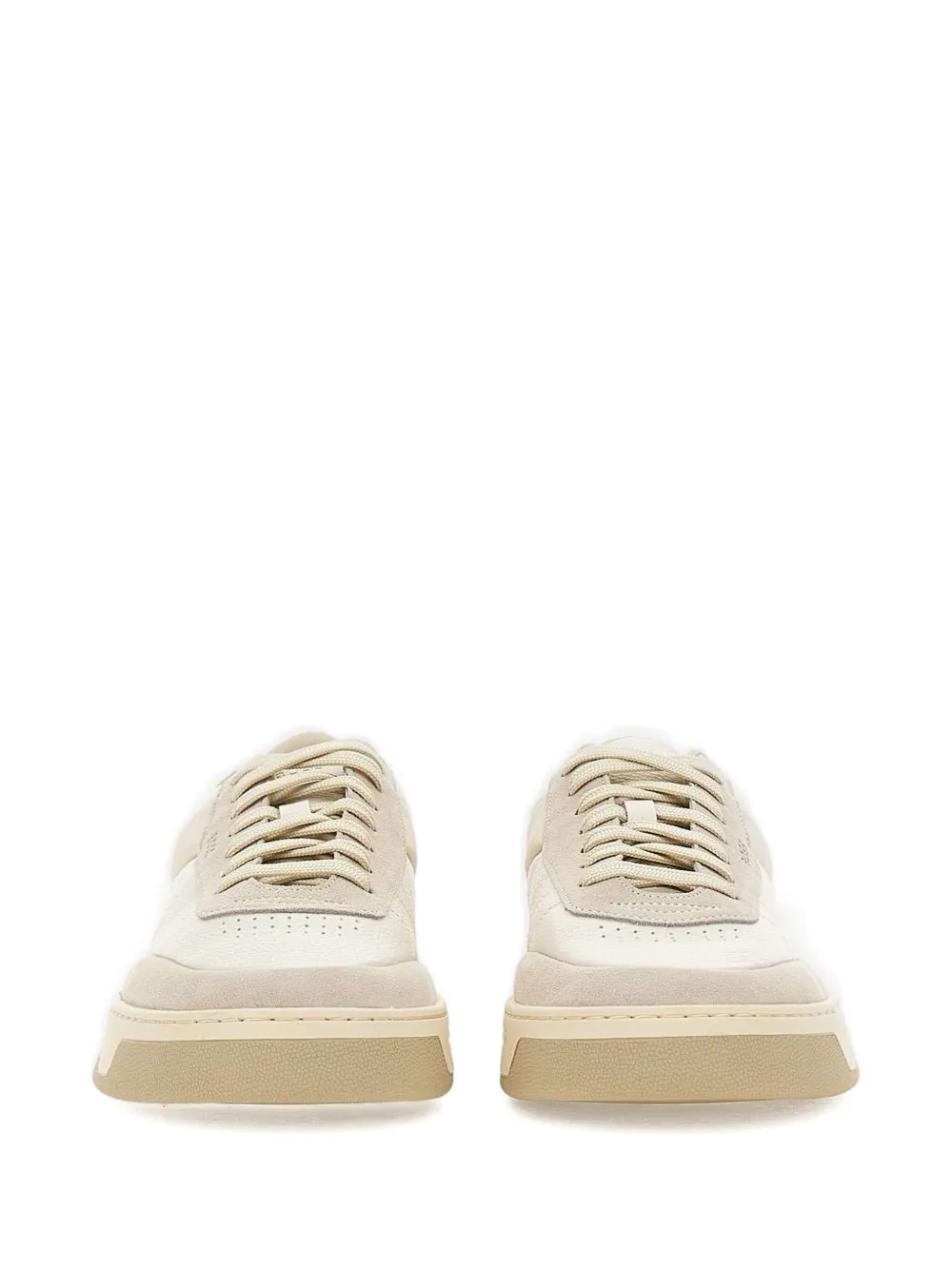 BOSS leather suede sneakers White