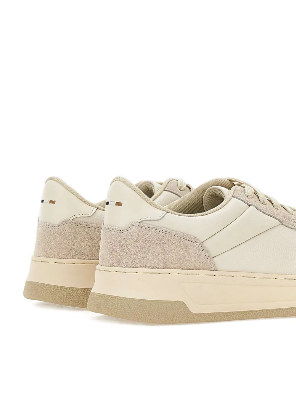 BOSS leather suede sneakers White