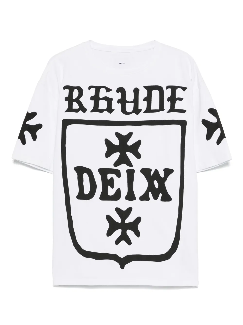 crest-print T-shirt