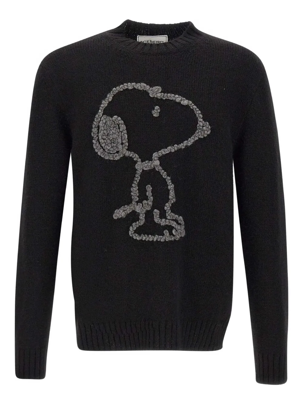 Snoopy-embroidered crew-neck sweater