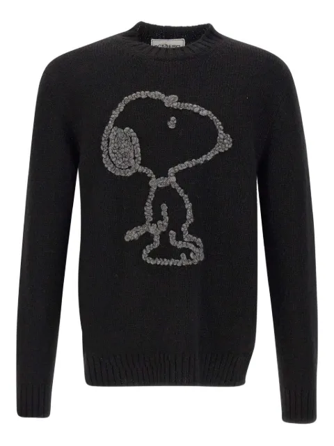 Iceberg Snoopy-embroidered crew-neck sweater