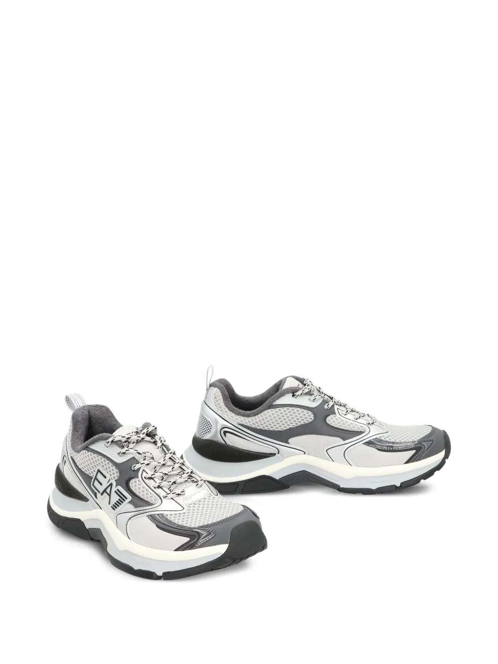 Ea7 Emporio Armani Predator metallic-panel low-top sneakers Grey