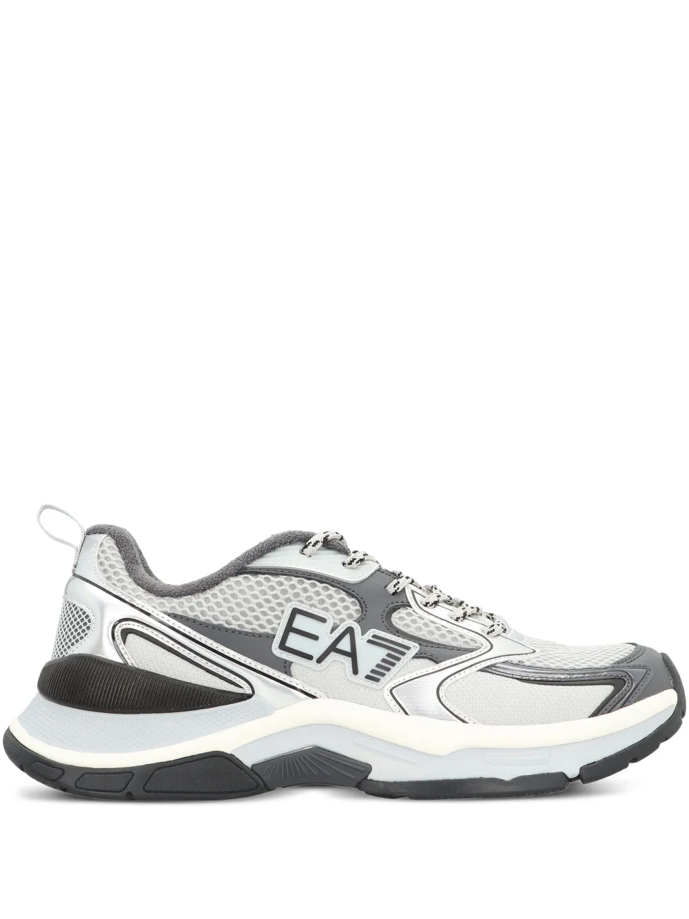 Ea7 Emporio Armani Predator metallic-panel low-top sneakers Grey