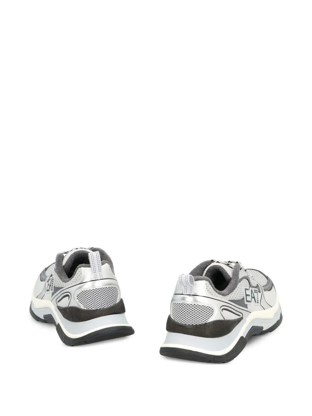 Ea7 Emporio Armani Predator metallic-panel low-top sneakers Grey