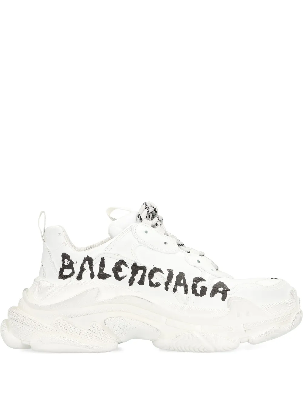 Balenciaga Triple S Graffiti-print Sneakers In White