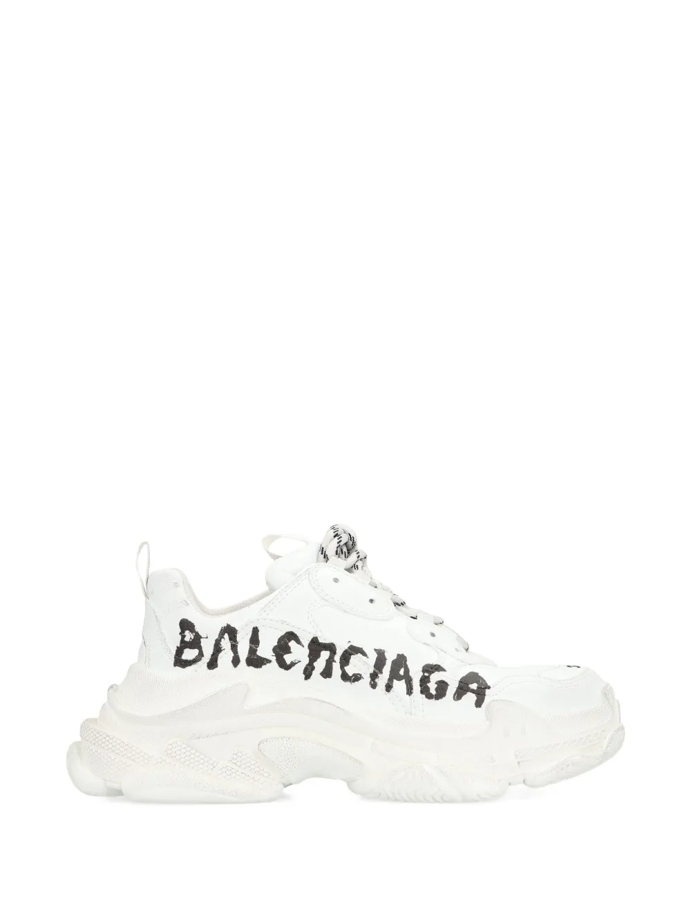 Balenciaga Triple S Graffiti-print Sneakers In White