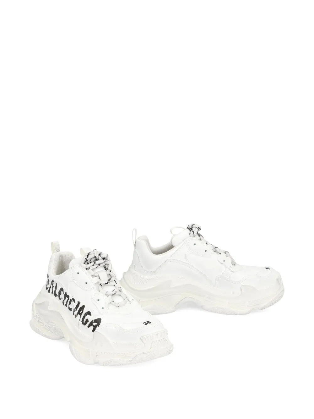 Balenciaga Triple S Graffiti-print Sneakers In White