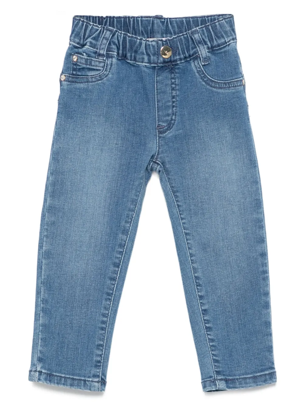 Liu Jo Kids Elastische jeans met vijf zakken Blauw