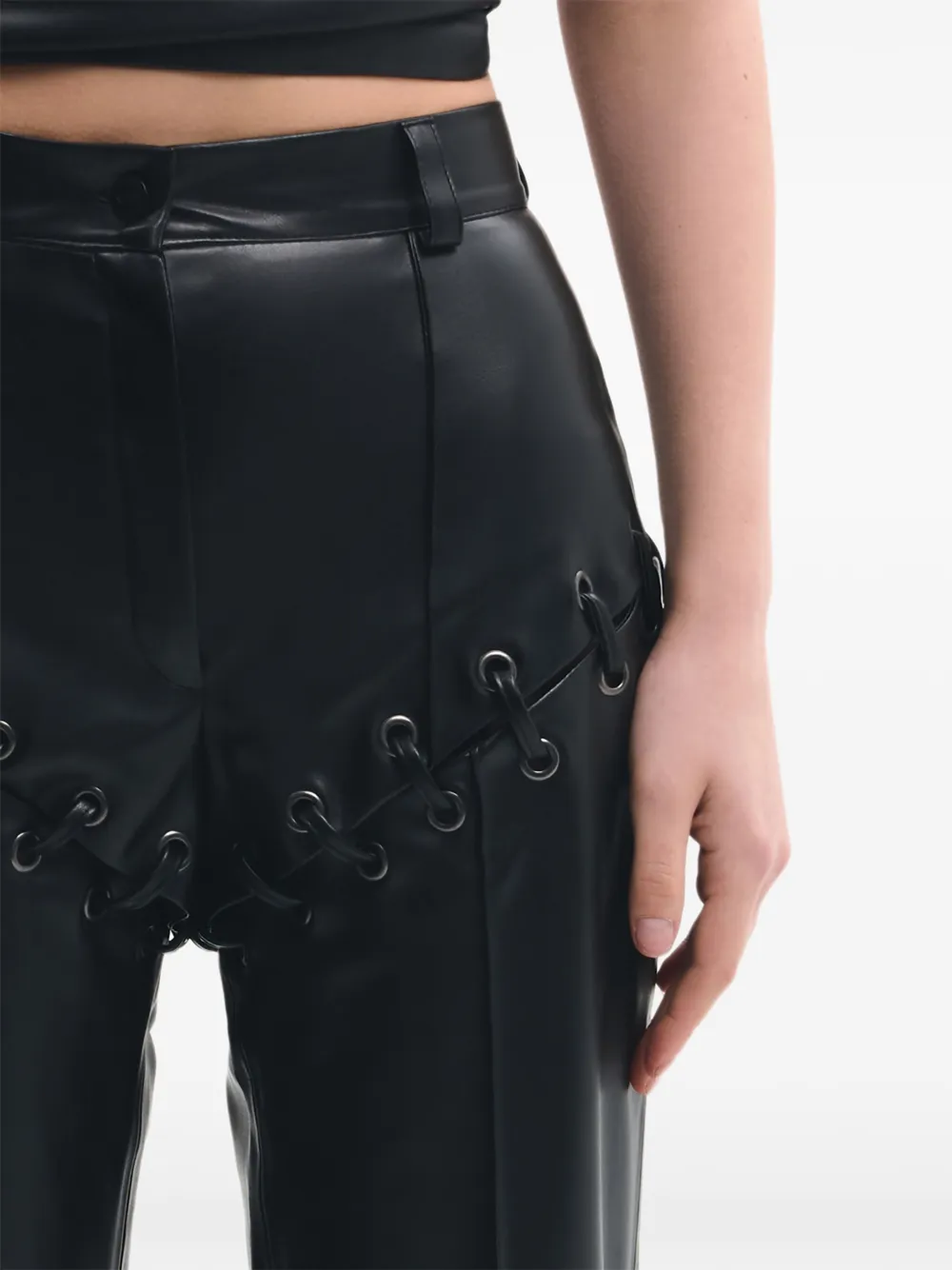 Lika Shorts met ringlets en veters Zwart