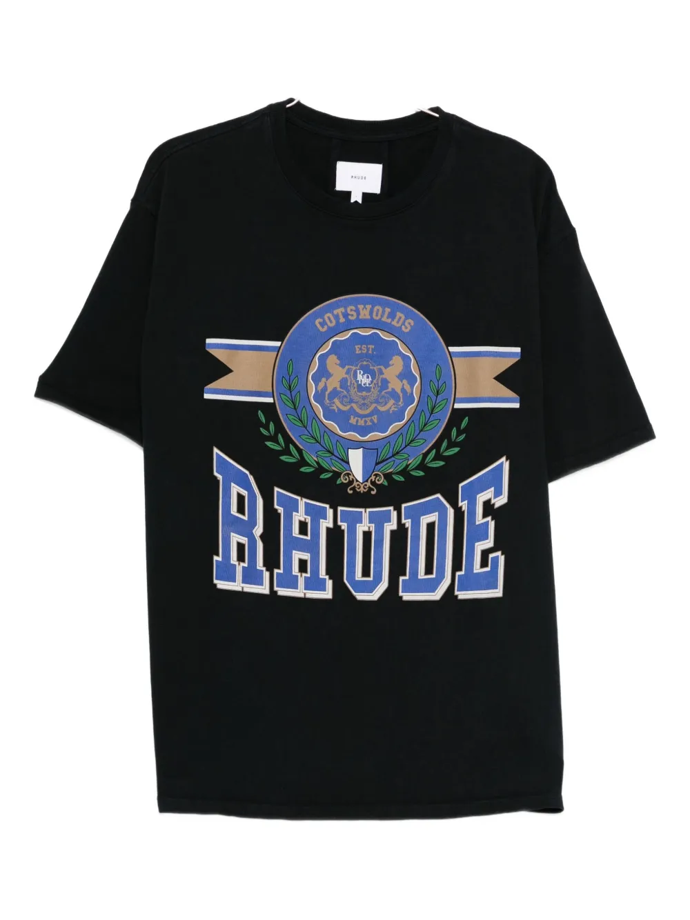 Rhude Cotswold Crest Graphic Print T-shirt In Black