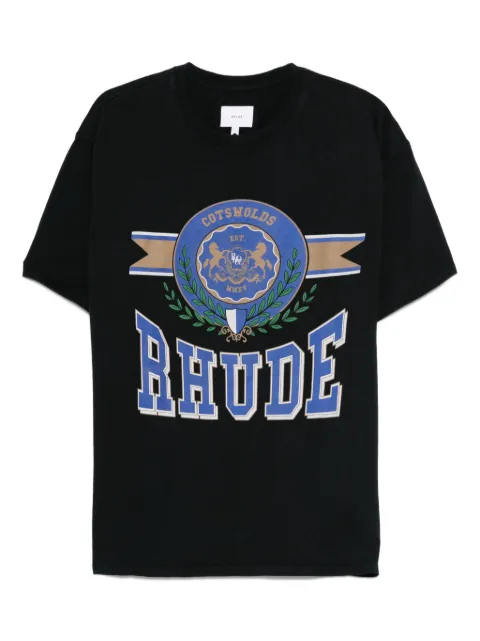 RHUDE crest-print cotton T-shirt