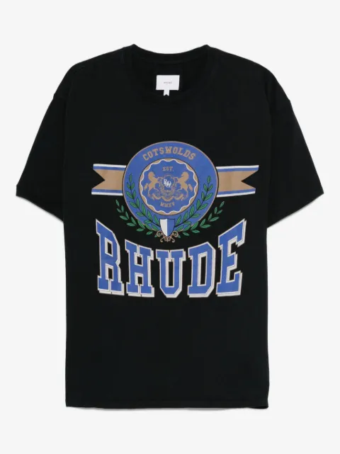 RHUDE crest-print cotton T-shirt
