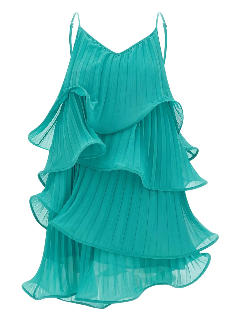 pleated ruffle mini dress