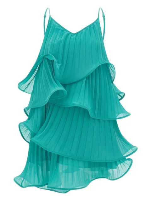kaos pleated ruffle mini dress