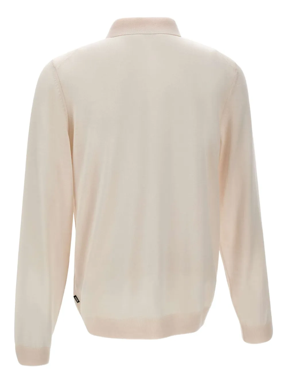 BOSS Poloshirt met drie knopen en lange mouwen 131 WHITE