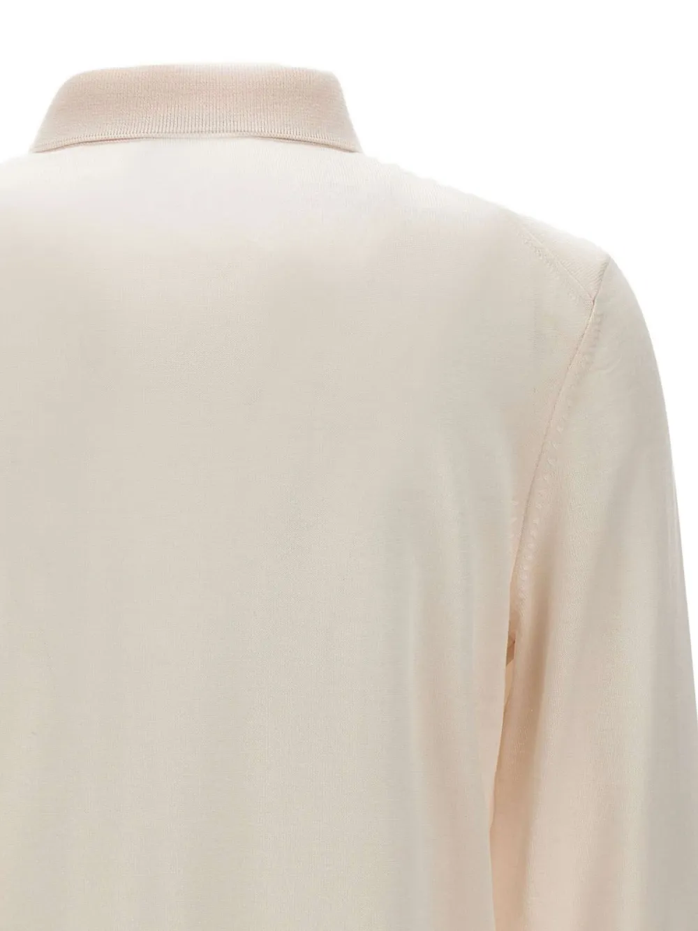 BOSS Poloshirt met drie knopen en lange mouwen 131 WHITE