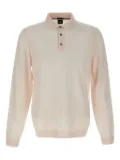 BOSS long-sleeve three-button polo shirt - 131 WHITE
