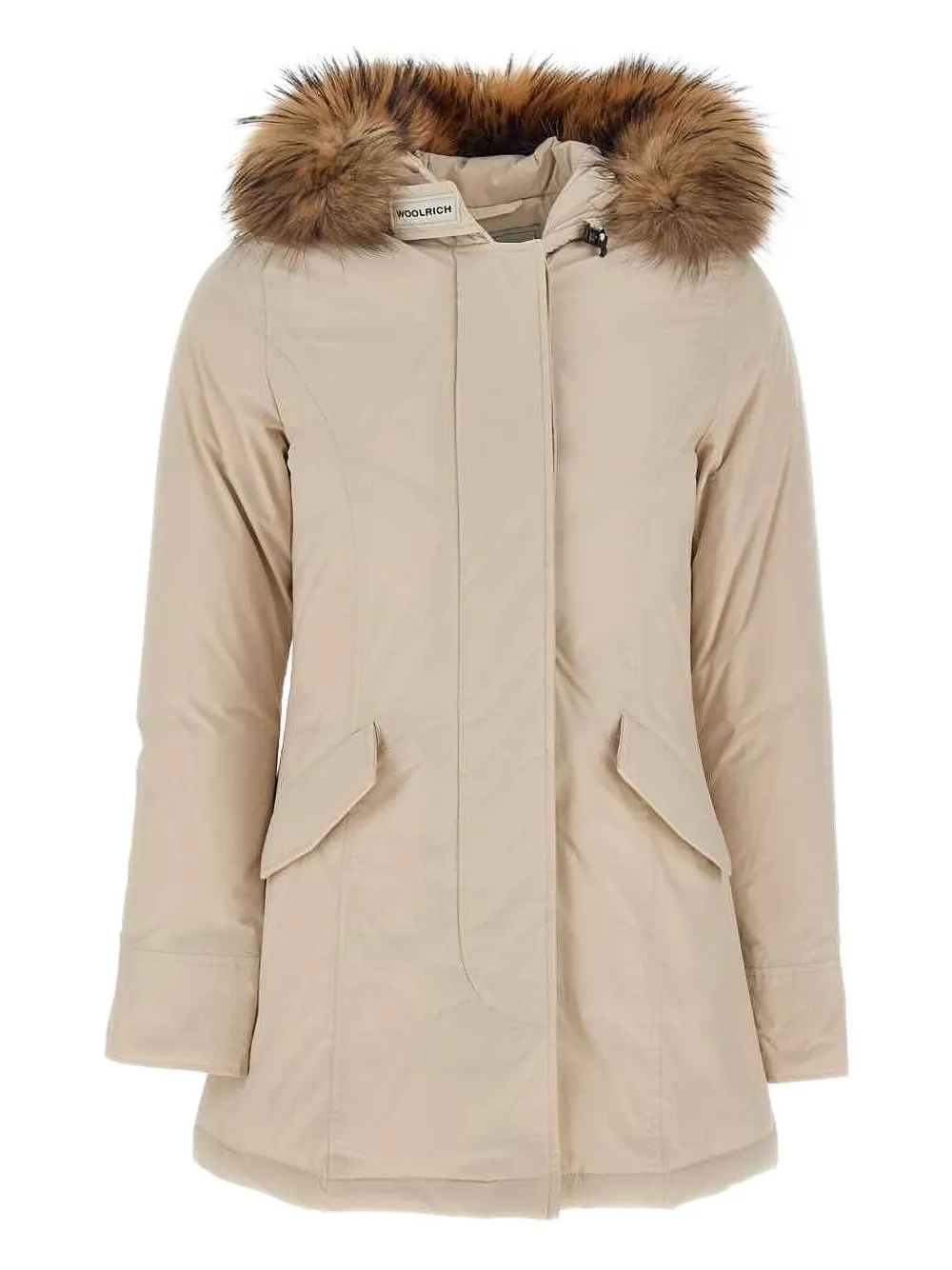 Woolrich fur-trimmed hooded parka Beige