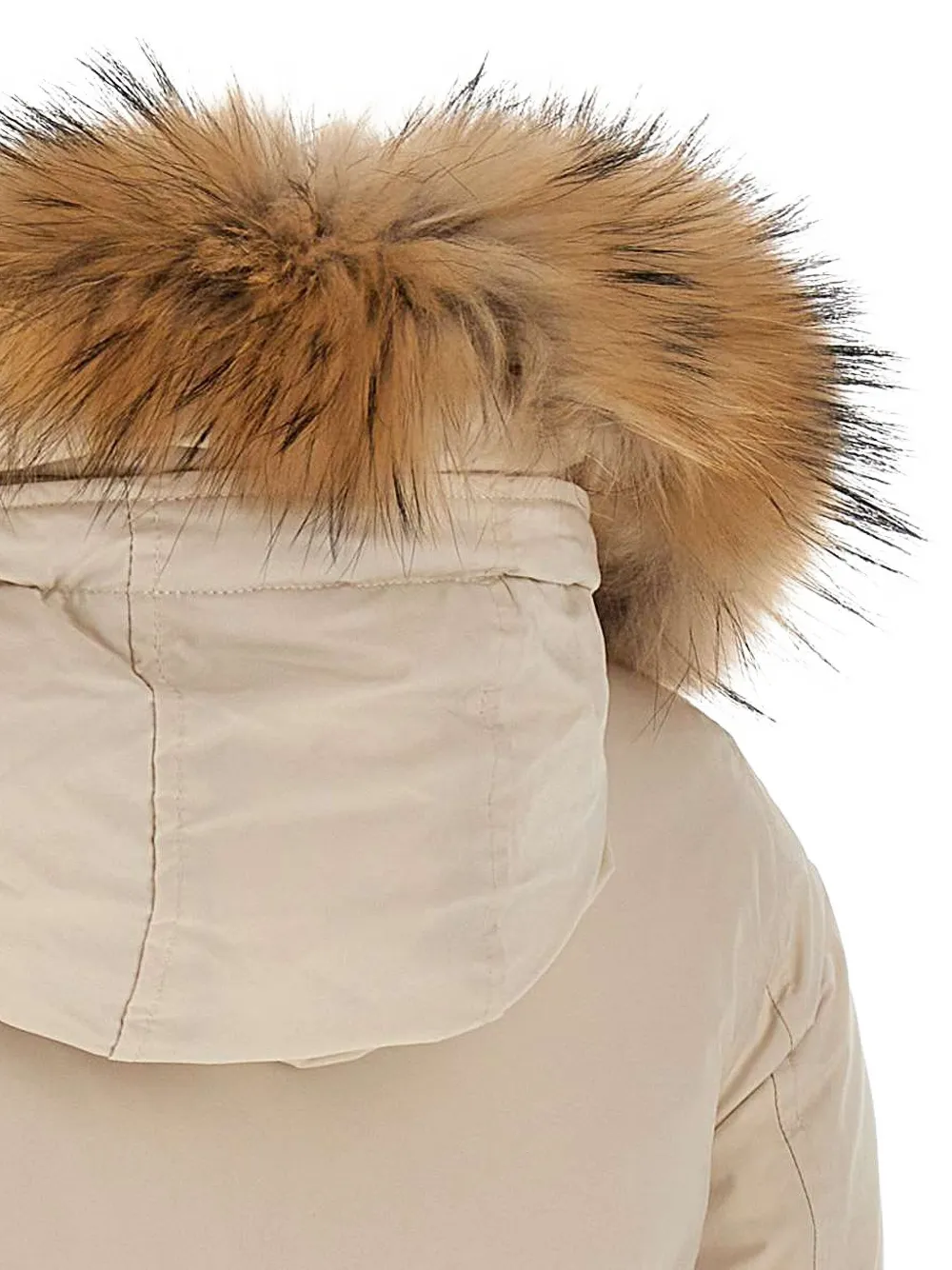 Woolrich fur-trimmed hooded parka Beige