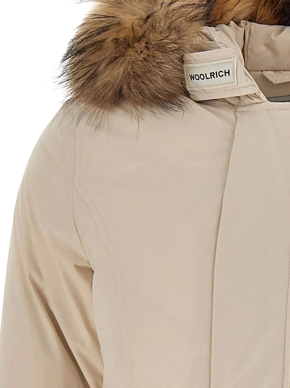 Woolrich fur-trimmed hooded parka Beige