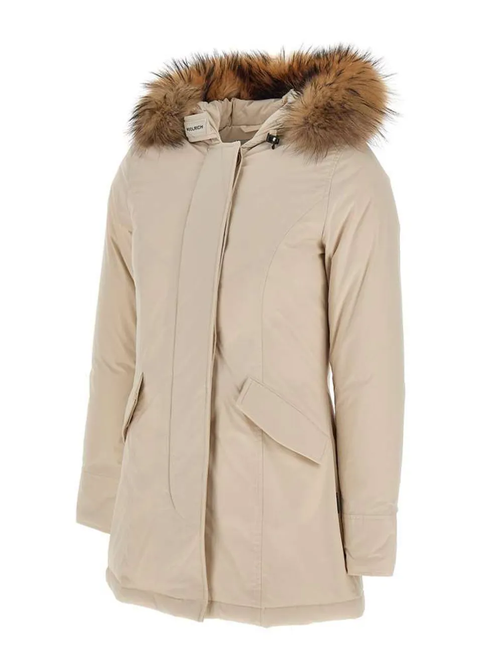Woolrich fur-trimmed hooded parka Beige
