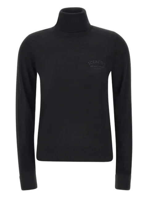 Iceberg logo-embroidered turtleneck sweater