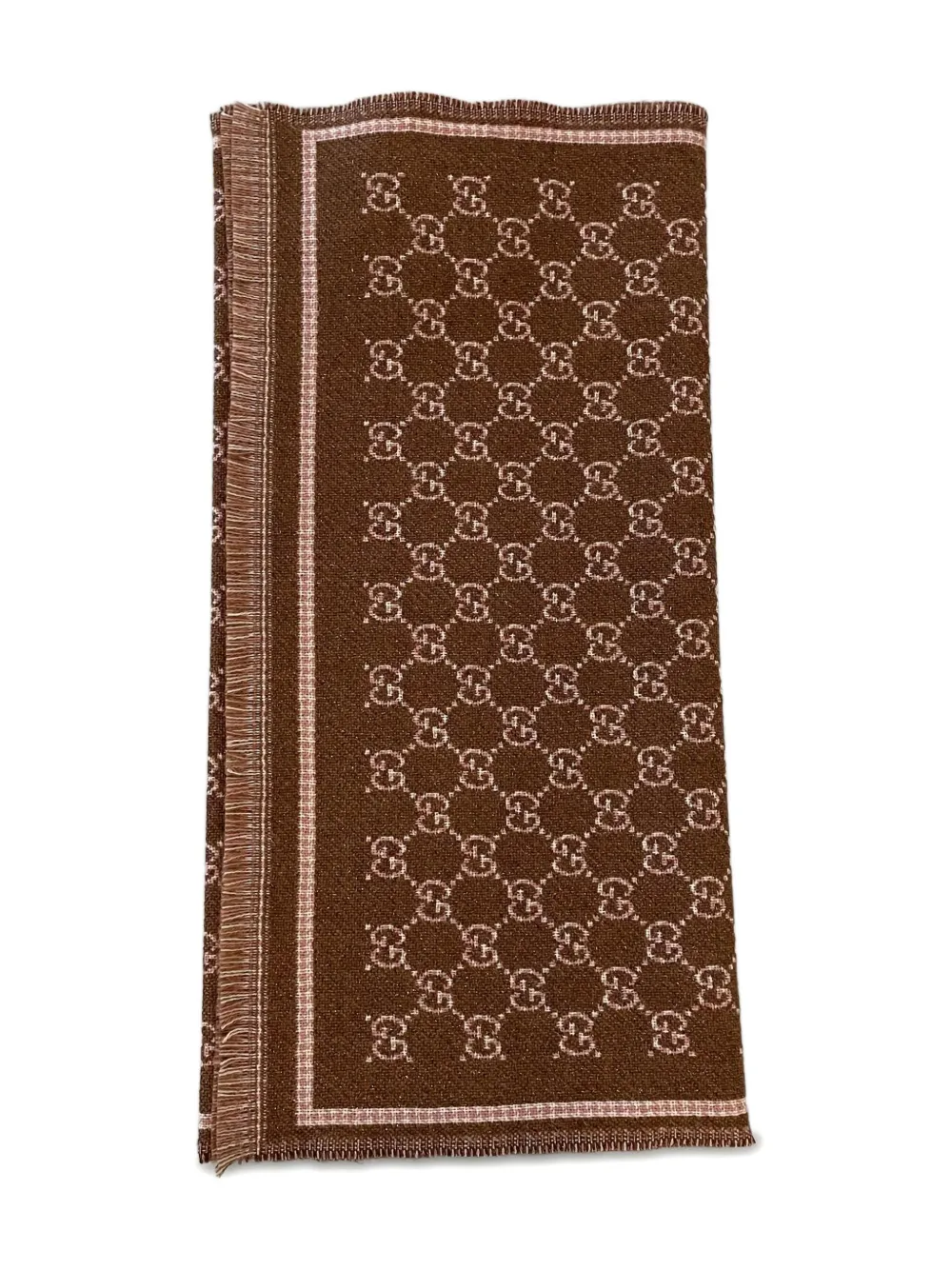 Gucci Gg Pattern Scarf In Brown