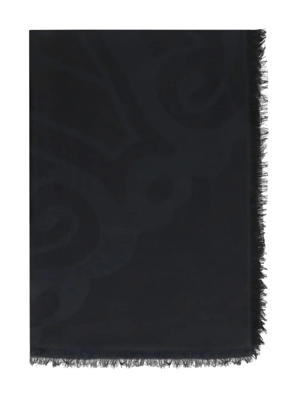 Max Mara jacquard-motif fringed scarf Zwart