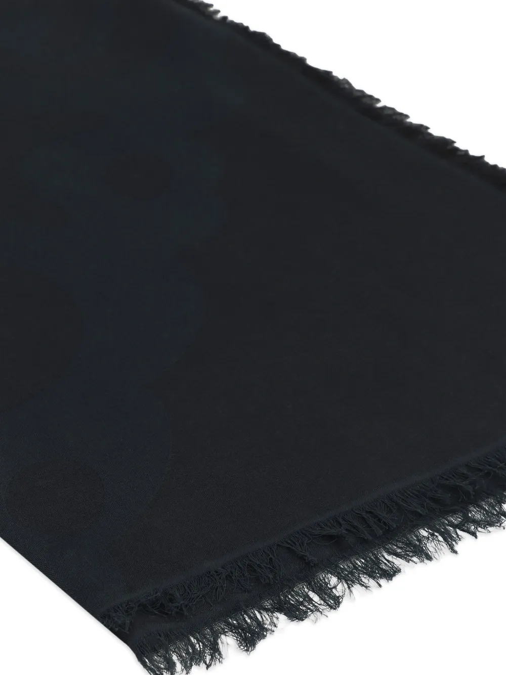 Max Mara Sjaal met jacquard-patroon en franje - Zwart