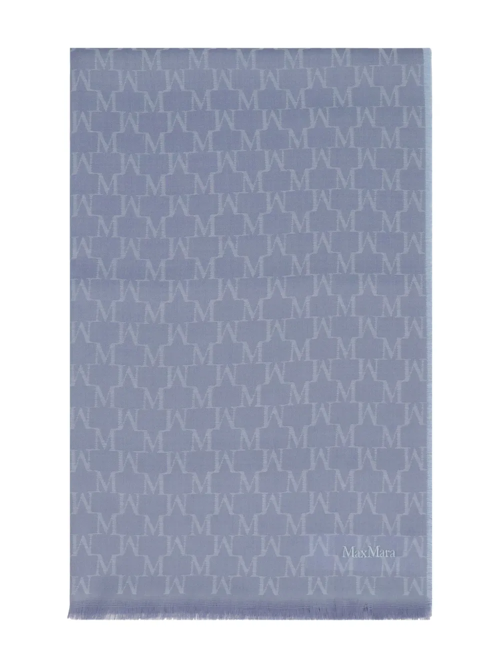 Max Mara monogram-jacquard wool scarf Blauw