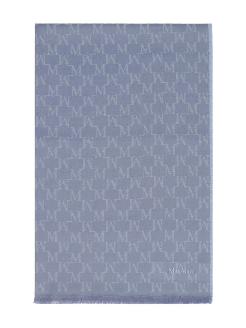 Max Mara monogram-jacquard wool scarf Blauw