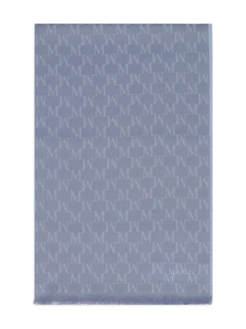 Max Mara monogram-jacquard wool scarf