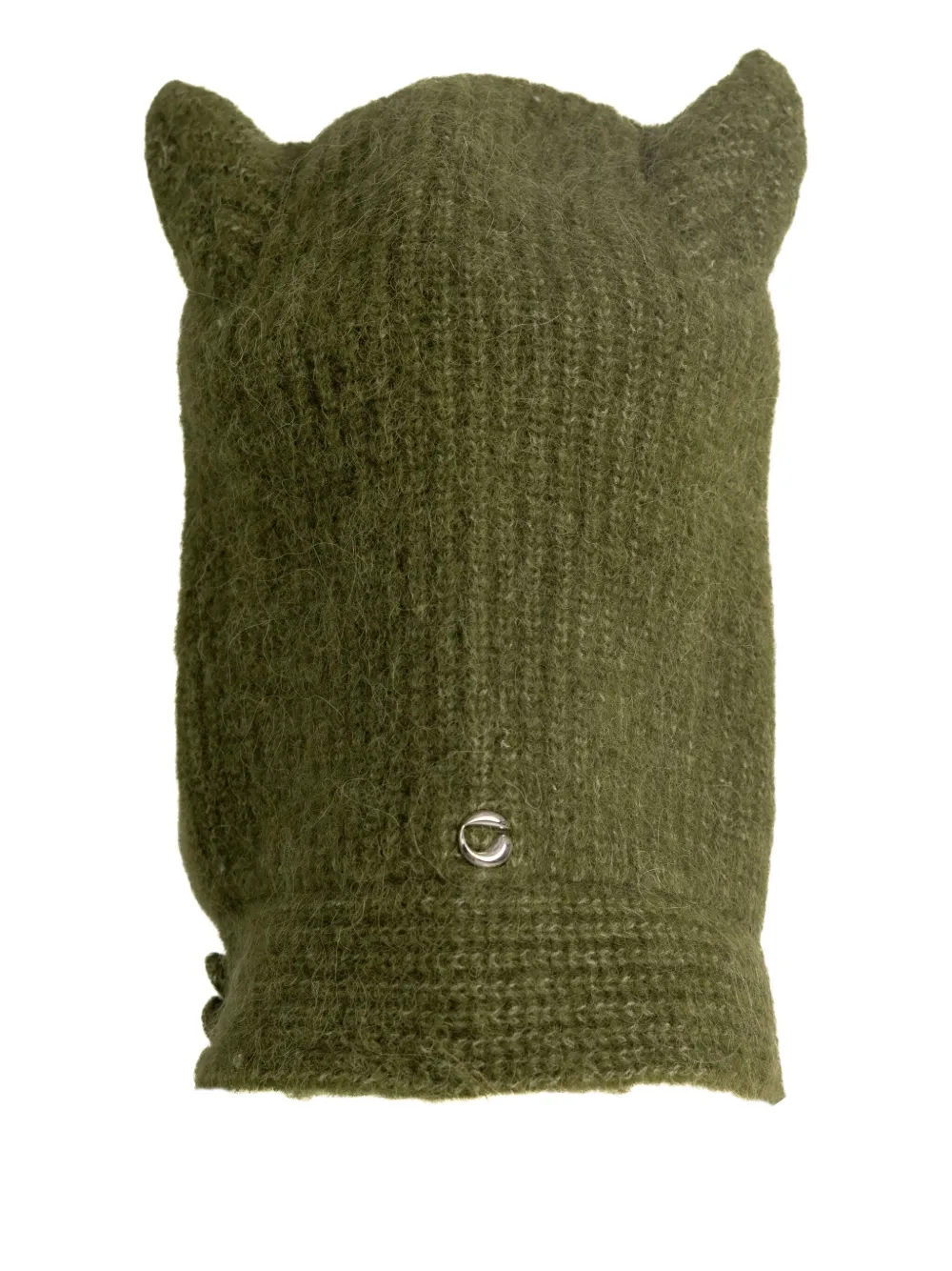 Coperni Knitted Horn Beanie In Green