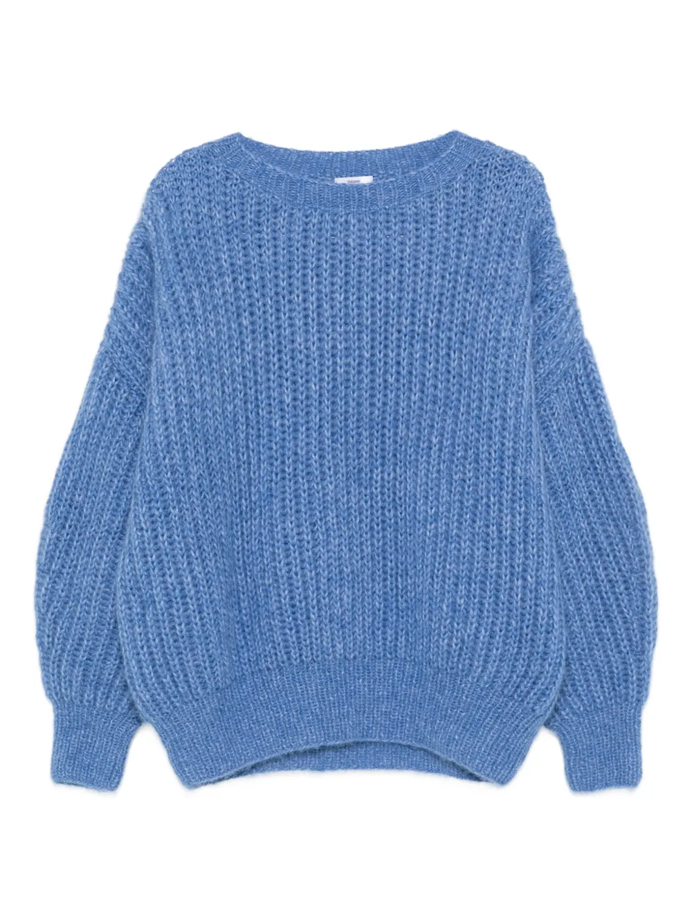 ribbed balloon-sleeve sweater