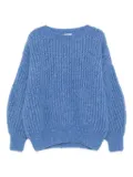 Maiami ribbed balloon-sleeve sweater - Blue