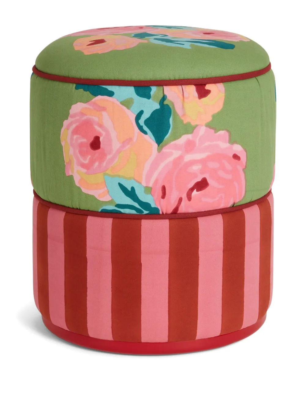 Lisa Corti Ottoman Nizam floral-stripe footstool - Verde