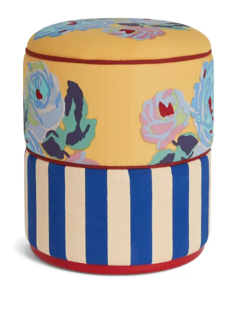 Lisa Corti Ottoman Nizam Hocker mit Blumenstreifen