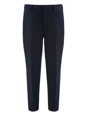 Emporio Armani elastic-waistband welt-pocket Trousers | Blue
