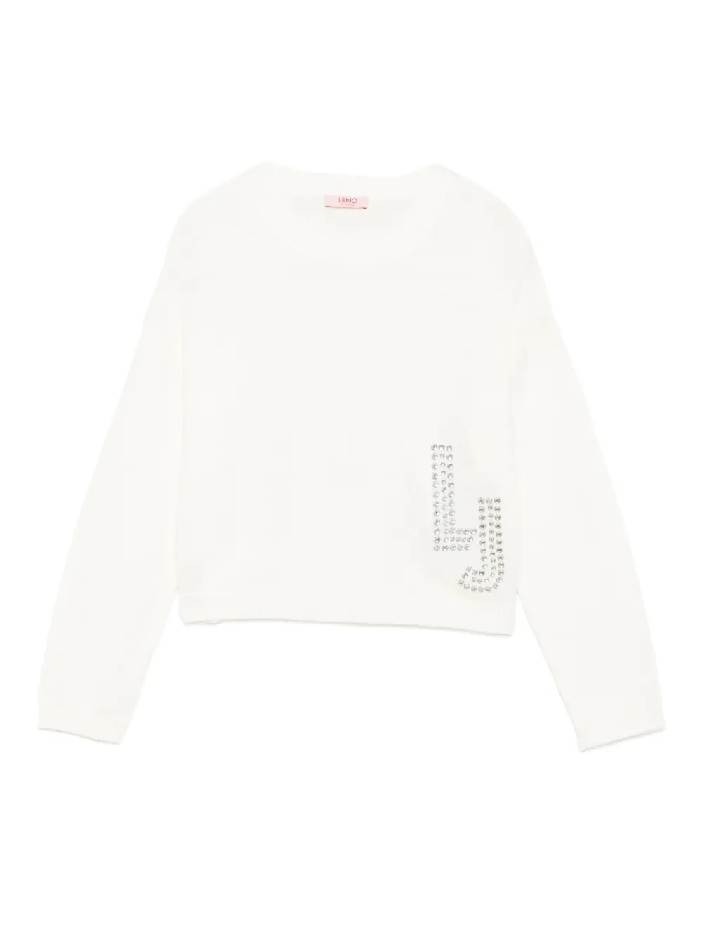 Liu Jo Kids Sweater verfraaid met kristallen Beige