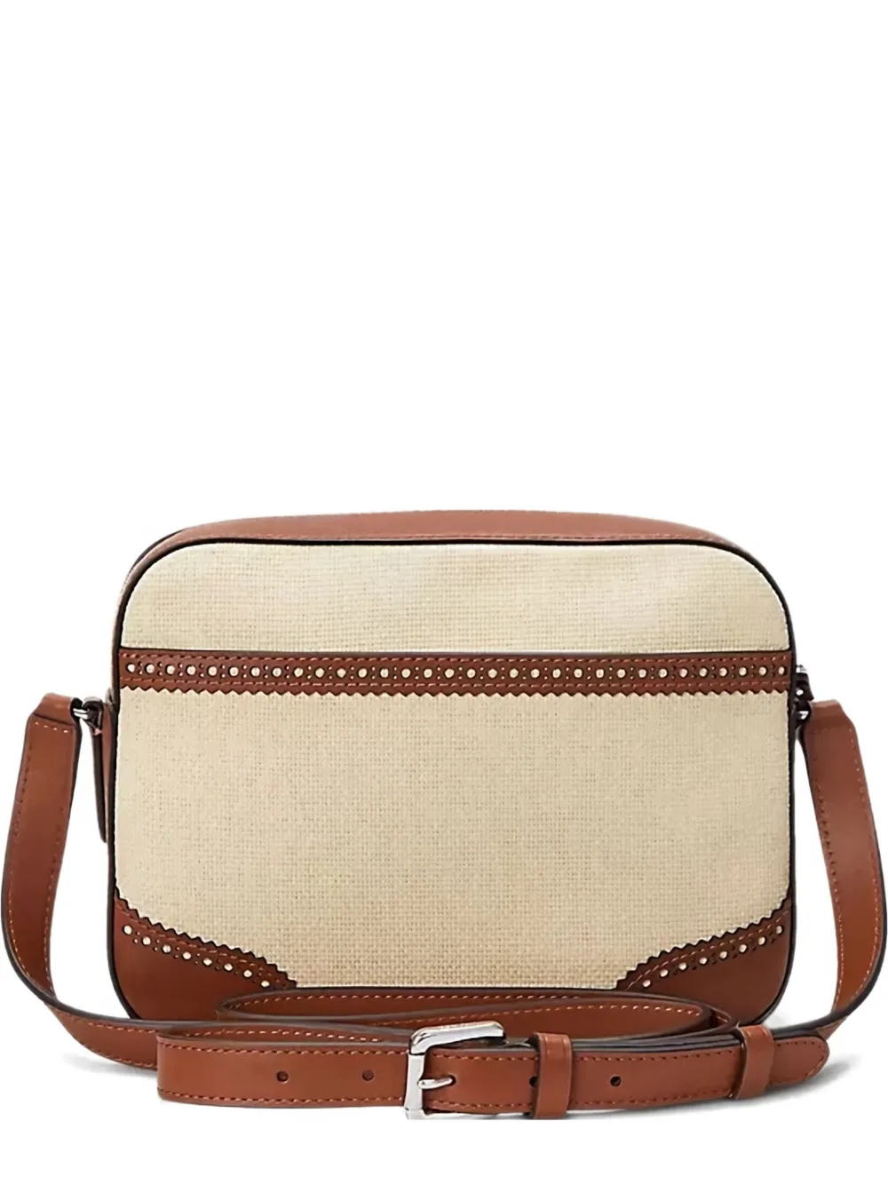 Lauren Ralph Lauren Shopper met leren afwerking en logoplakkaat Beige