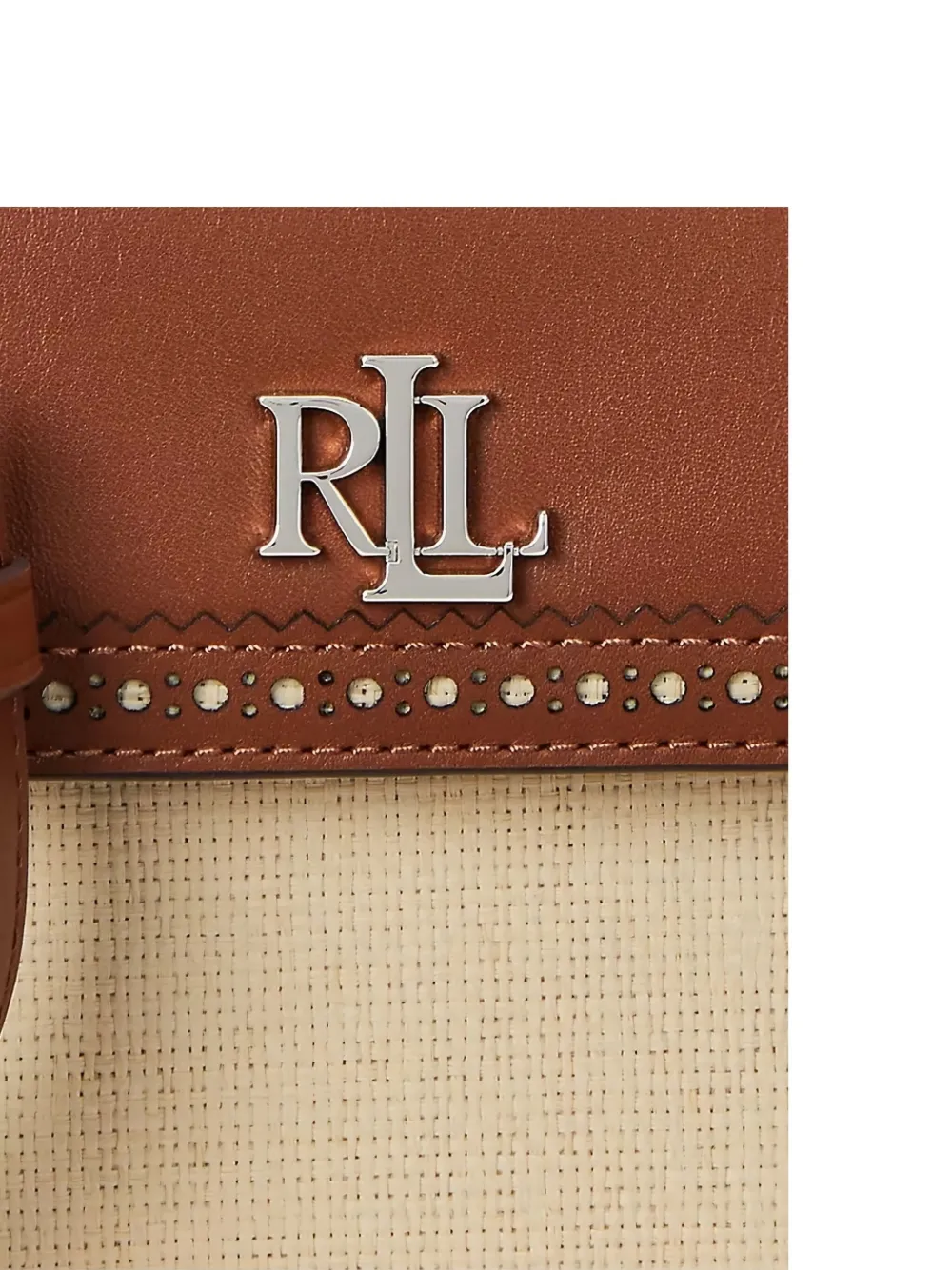 Lauren Ralph Lauren Shopper met leren afwerking en logoplakkaat Beige