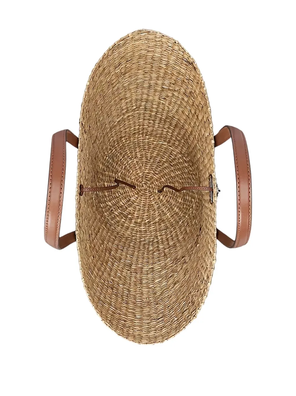 Ralph Lauren Leather-trimmed Straw Tote Bag In Neutral