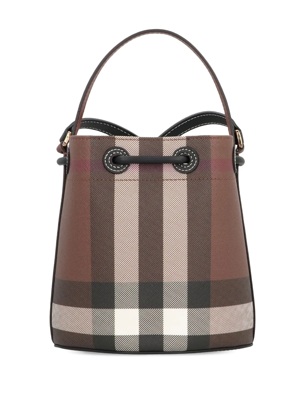 Burberry mini checked drawstring bucket bag Bruin