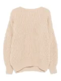 Maiami balloon-sleeve ribbed knit sweater - Neutrals