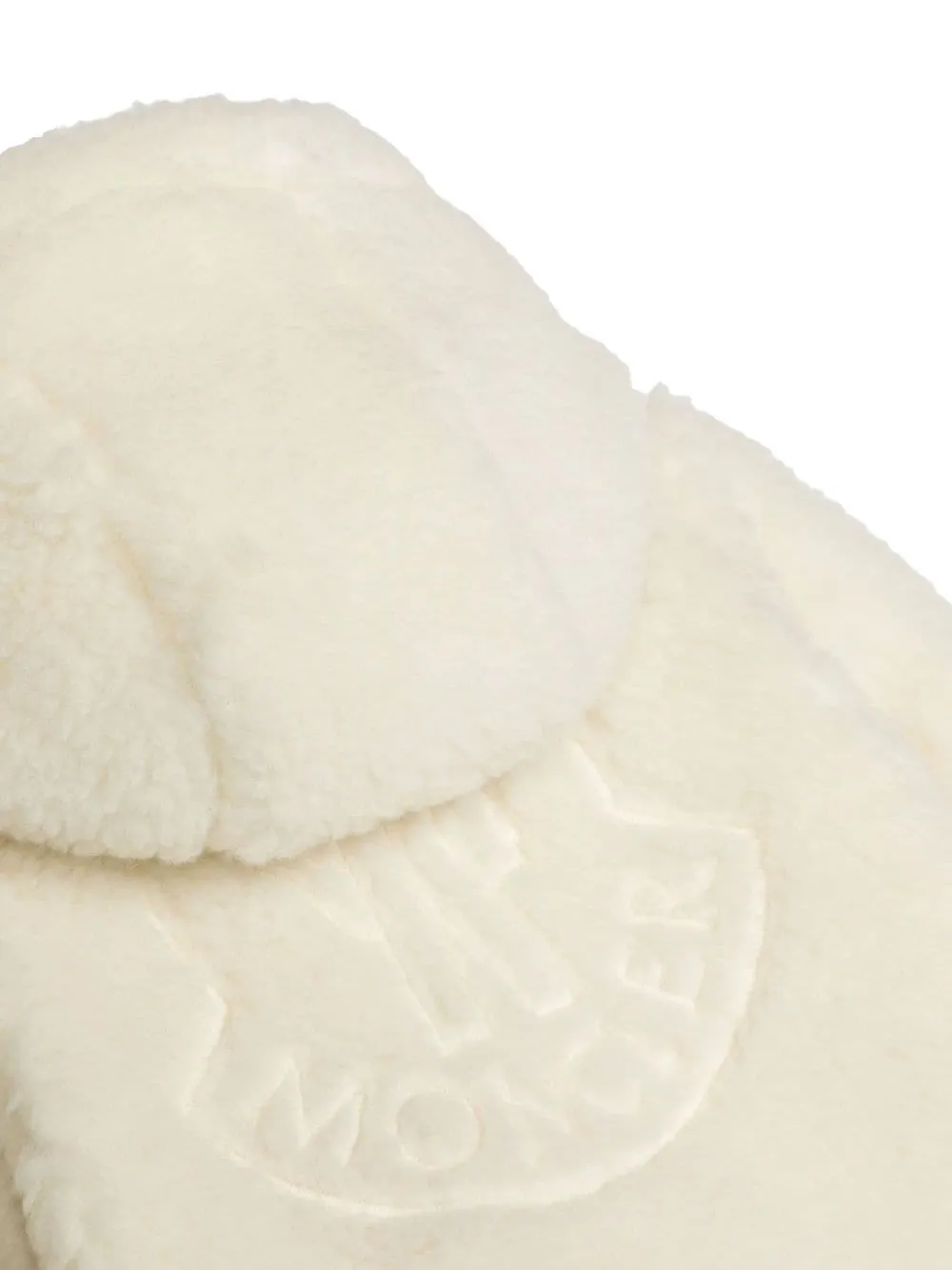 Moncler Enfant Fleece gewatteerd jack met logo-reliëf Wit