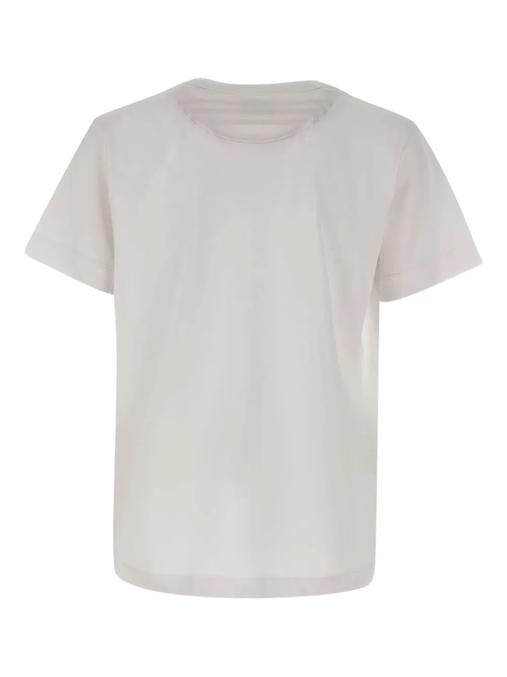 BOB T-shirt met gestreepte zak en ronde hals - Wit
