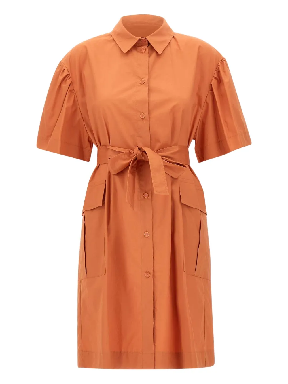 short-sleeved pocketed day dress